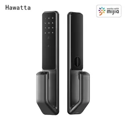 Hawatt – serrure de porte intelligente à empreintes digitales, fonctionne avec l'application Mijia, push pull, NFC, déverrouillage par mot de passe 