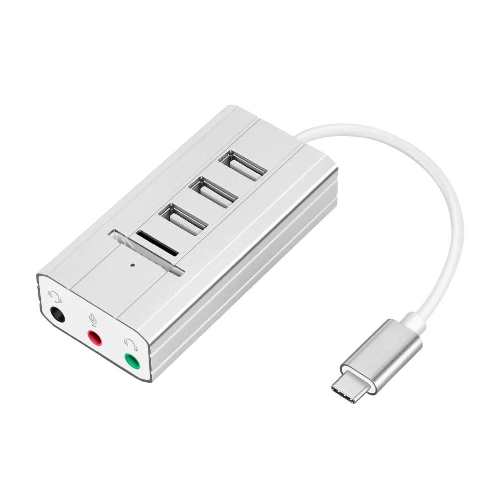 Тип-c док-станция зарядное устройство с 3 usb-портами для usb-хаб многофункциональная концентратор кард-ридер звуковая карта USB разветвитель простой и быстрой хаб передачи данных