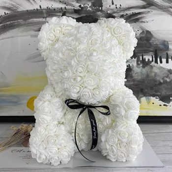 

teddy bear rose bear with heart artificial roses foam roses flower Valentine's Day gifts Mother's Day 35 cm high