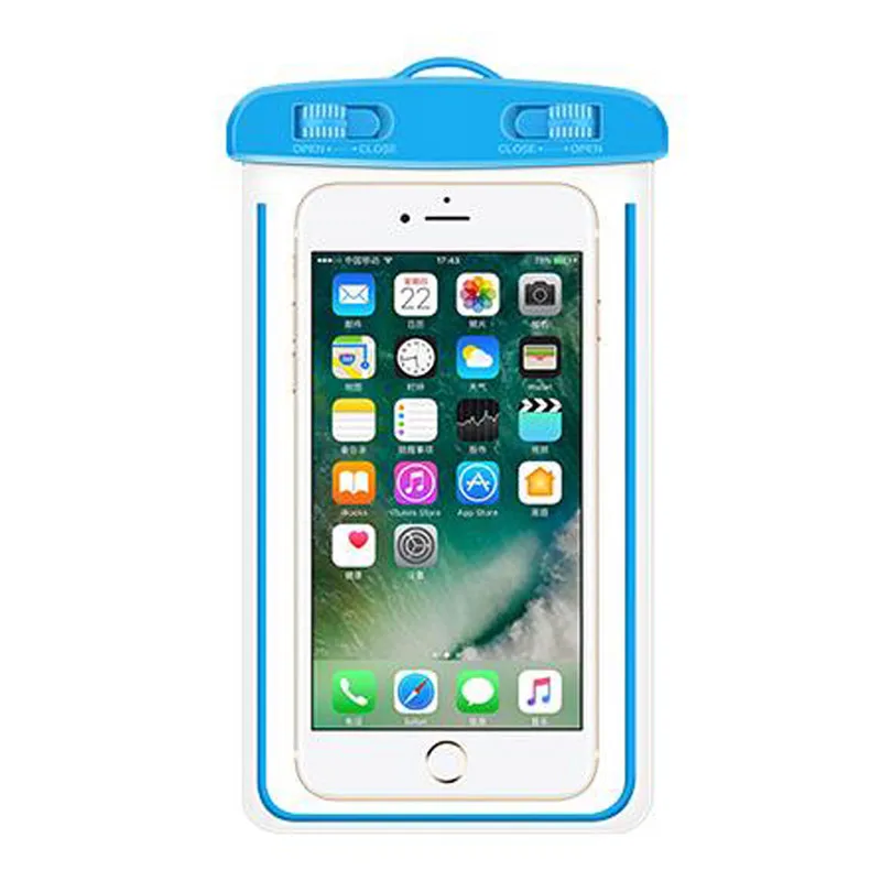 Wangcangli Универсальный Водонепроницаемый Чехол для телефона для плавания, флуоресцентный чехол для iPhone 7 plus для мобильного xiaomi, водонепроницаемый чехол s сумка - Цвет: Бежевый