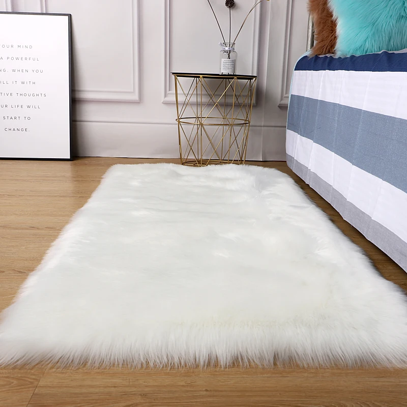 Artificial Sheepskin Carpet Sofa Floor Mat Living Room Bedroom Hairy Large Carpets Whole Sheepskin Cushion Bay Window Mats floor mat plush rug imitated cashmere carpet plush carpet decorative carpet