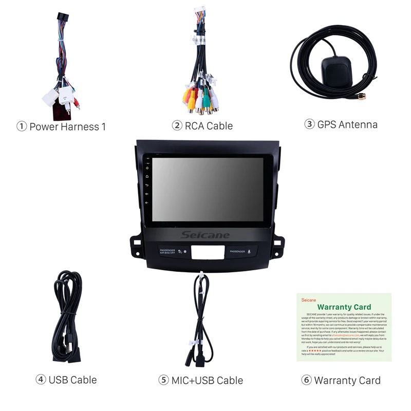 Discount Seicane 9 inch Android 9.0 Car Radio GPS navigation Unit Player for 2006-2014 Mitsubishi OUTLANDER Bluetooth 4G WIFI 3
