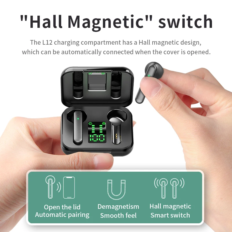 Mini TWS Bluetooth 5.1 wireless Earphones Hifi stereo waterproof noise reduction sports headset with microphone.