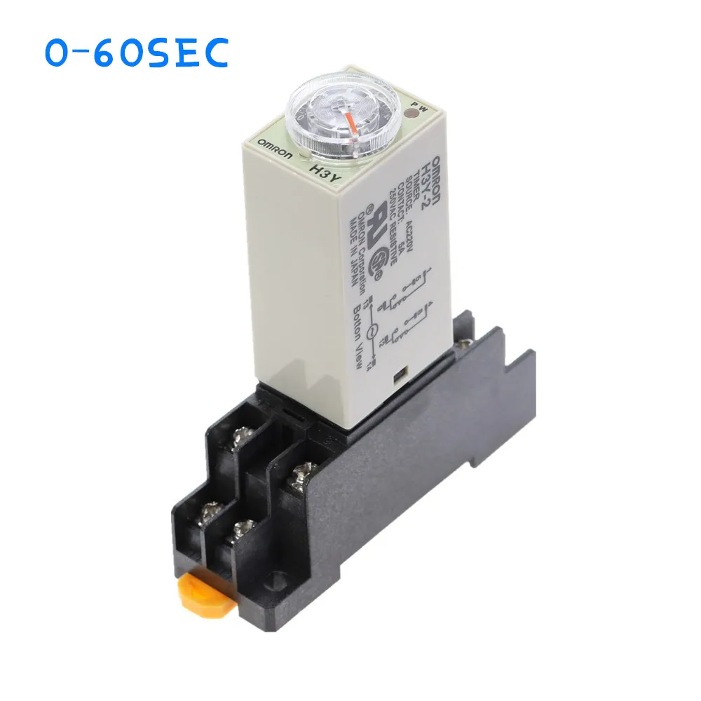 1 шт. H3Y 2 задержки времени с ЖК дисплеем временное реле AC220V 110 V/DC12V 24V 0 60 сек базой