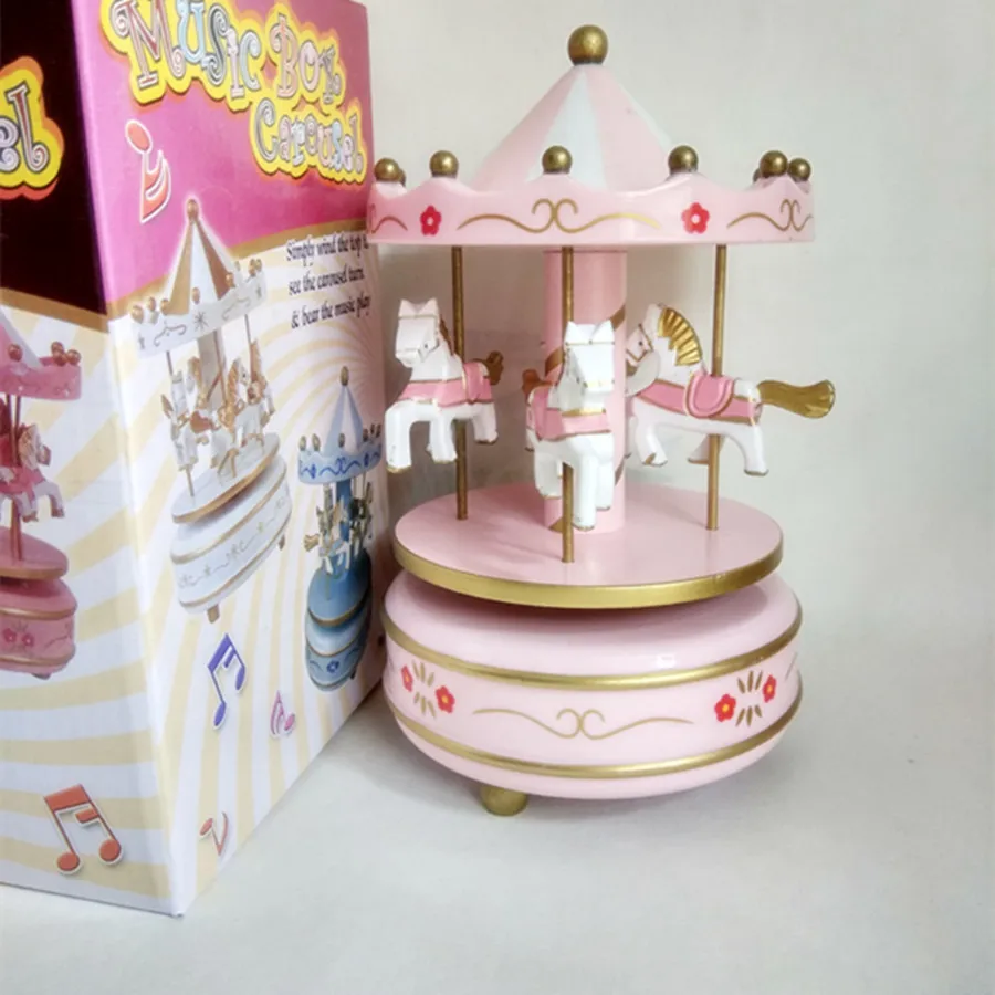 Круглые музыкальные шкатулки Merry-go-round, Геометрическая музыкальная декорация для детской комнаты, подарки унисекс, Деревянная Рождественская карусель, коробка для дома, декорация lf676