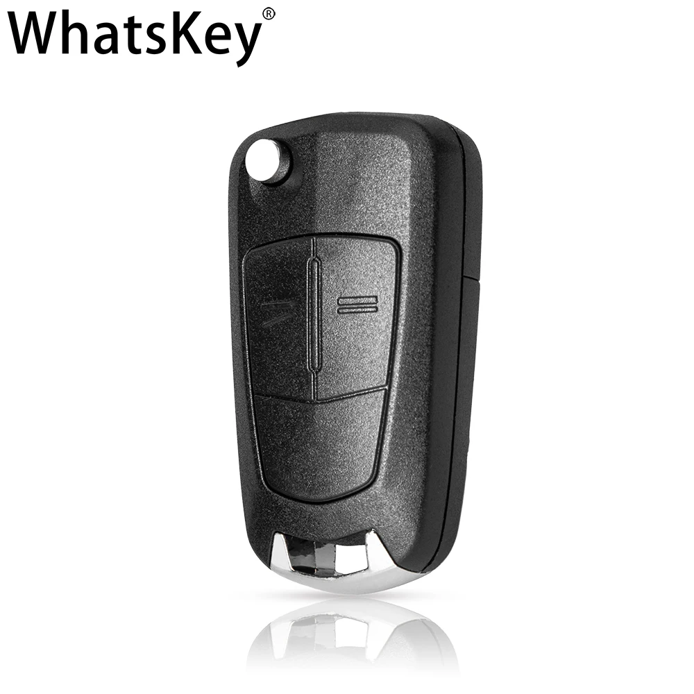 WhatsKey Flip Key Shell For Vauxhall Opel Astra J Corsa D Insignia Vectra C Zafira 2 BNT Remote Key Case Uncut Blade Replacement