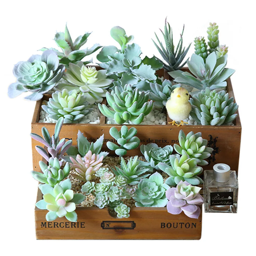 植毛多肉植物クリエイティブ鉢植えdiyシミュレーションフラワーヘッドホームガーデンデスクトップデコレーションフラワーアレンジメントアクセサリー Aliexpress ホーム ガーデン