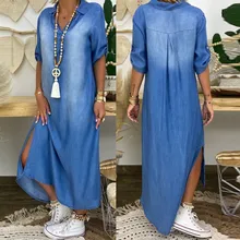 long denim dress plus size