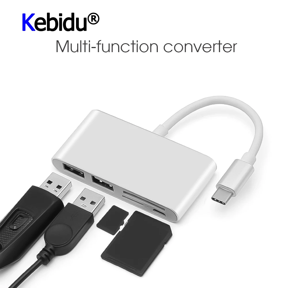 

5 In 1 OTG USB-C Micro USB Power Adapter USB C HUB Card Reader USB Type C Hub Portable For Macbook Air Pro For Huawei Mate 20