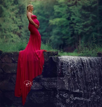 

Summer Pregnancy Dress Photo Shoto Long Tail Chiffon Dresses For Maternity Photography Pregnant Woman Photo Shoot Dresses