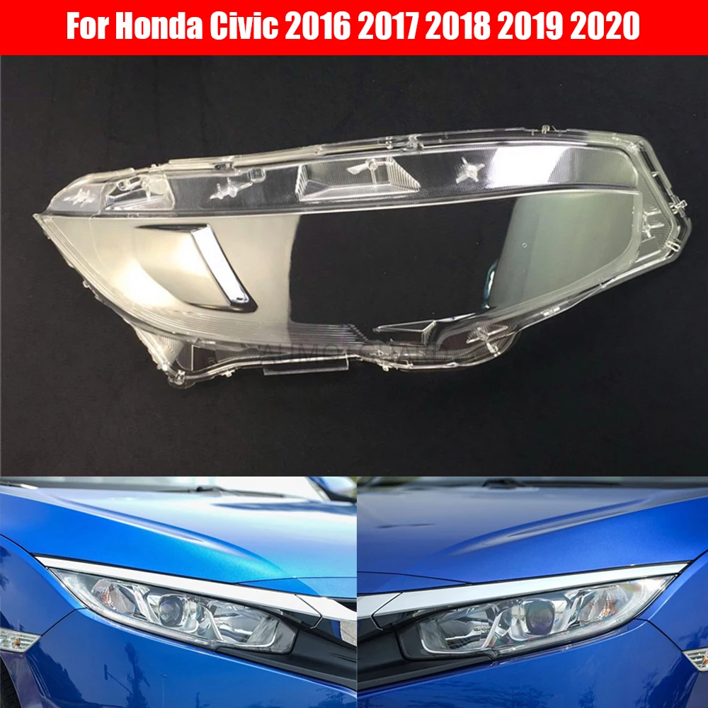 

Headlight Lens For Honda Civic 2016 2017 2018 2019 2020 Headlamp Cover Replacement Front Car Light Auto Shell