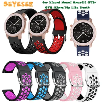 

Sport Silicone Watchband Strap for Xiaomi Huami Amazfit GTS/GTR 42mm/Bip Lite Youth Smart Watch Bracelet Band Replacement Correa