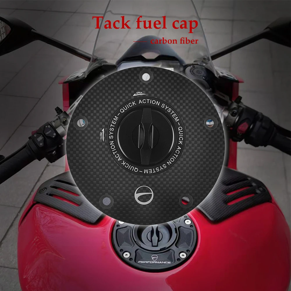 

Carbon Fiber Motorcycle Accessories Quick Release Key Fuel Tank Gas Oil Cap Cover for HONDA CB1000R Neo Sports Café 2018-2020