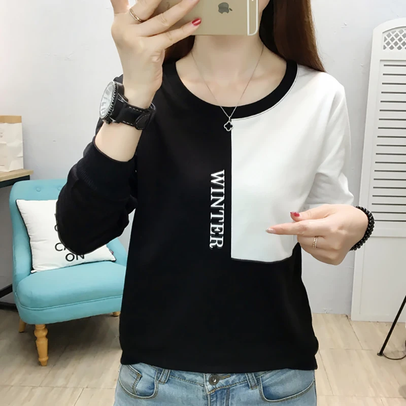 日本最大級の通販サイト 女性用長袖プリントtシャツ 冬用プリントレター付き女性用ボタンダウンシャツ21 激安通販サイトです Hashaliach Co Il