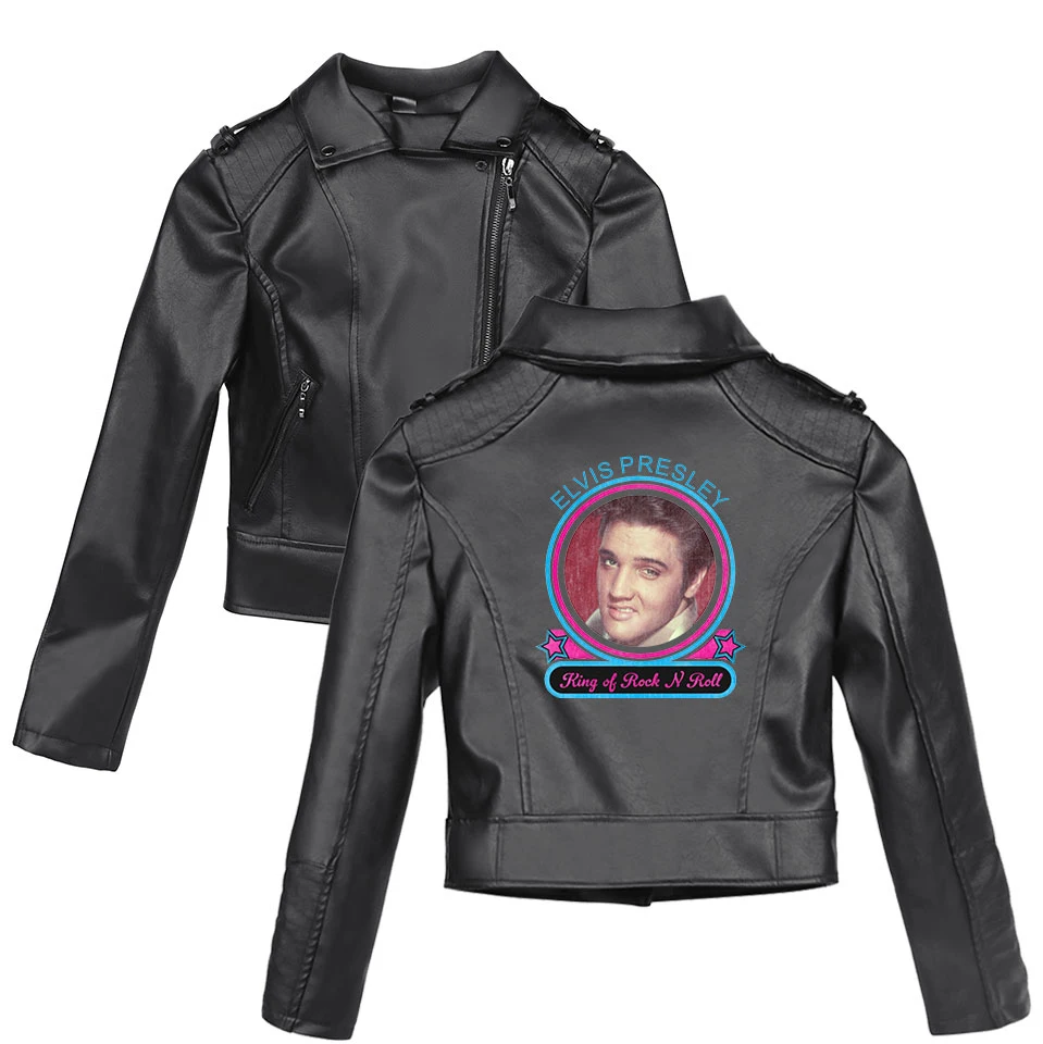 

The Elvis Presley jackets Leather Women New Fashion Jacket Color Zipper Outerwear jacket New 2019 Winter And Autumn Coat