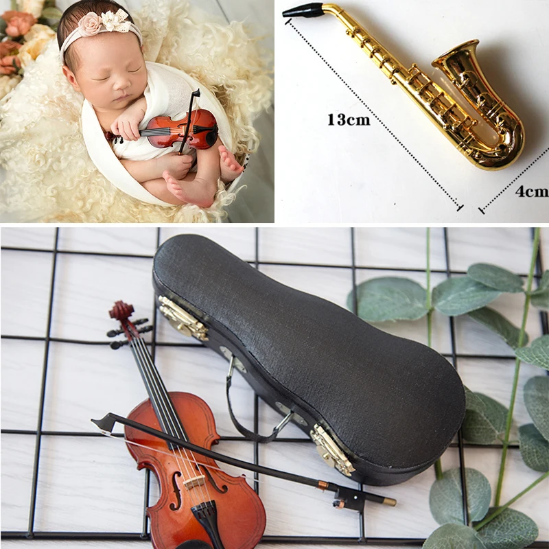 Newborn Photography Props MIni Musical instrument violin for Bebe Fotografia Studio photo shoot instruments baby Photo Props 