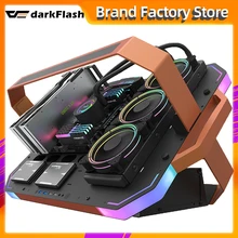 Darkflash bladex abierta de lujo juego de computadora de escritorio caso gabinete de pc gamer completo atx chasis ARGB iluminación de la caja de la pc