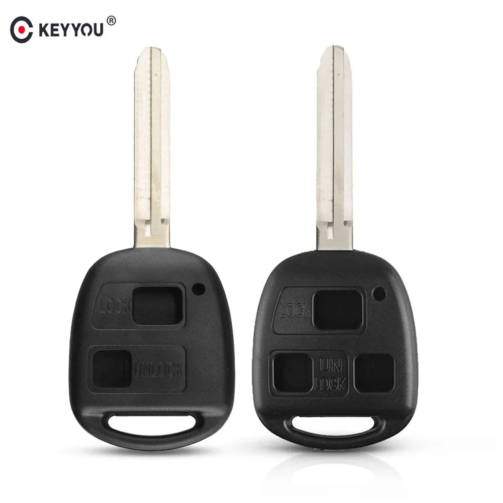 KEYYOU 2 кнопки дистанционного ключа FOB чехол для TOYOTA CAMRY RAV4 Corolla PRADO YARIS Прямая