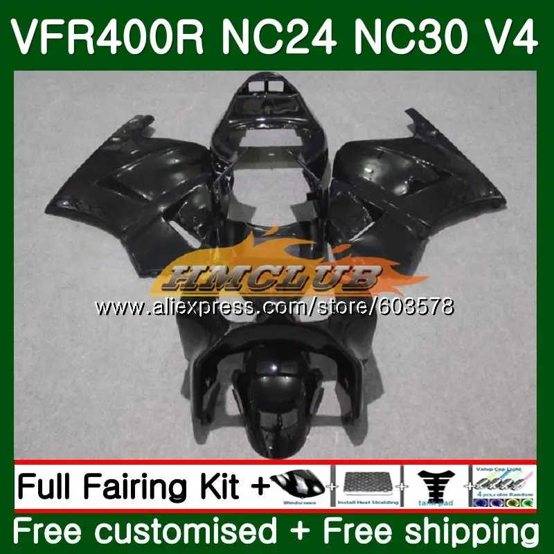 VFR400 R для HONDA VFR400R 1987 1988 1989 1990 1991 1992 глянцевый blk 98CL. 48 ЛРВ 400 R NC24 NC30 87 88 89 90 91 92 обтекатель