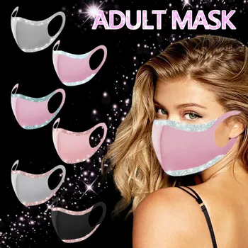 

Fashion Bling Sequined Masks Dust-Proof Smog-Washable Mask Protective Reusable Face Nose Mouth Cover Women Mouth Mask Mascarilla