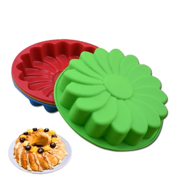 

1pcs DIY Round Silicone Cake Mold Oven Baking Tools Chiffon Cake Mold Cake Plate Birthday Cake Mousse Cake Mold Baking Tray