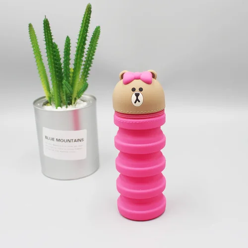 chocobearpencilcase Гибкий Носки с рисунком медведя из мультика Карандаш чехол силиконовая Косметическая сумка, школьные принадлежности канцелярские товары милый большой пенал для карандашей Карандаш Чехол пенал для ручек - Color: chocobearpencilcase