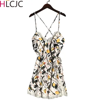 

2020 New Sleeping Skirt Female Summer Ice Silk Short Skirt Sexy Backless Real Silk Sleepwear Thin Spring and Autumn Housewear