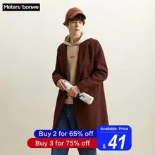 Metersbonwe, Зимняя шерстяная куртка, мужское высококачественное шерстяное пальто, повседневное приталенное классическое деловое шерстяное пальто, мужской Тренч