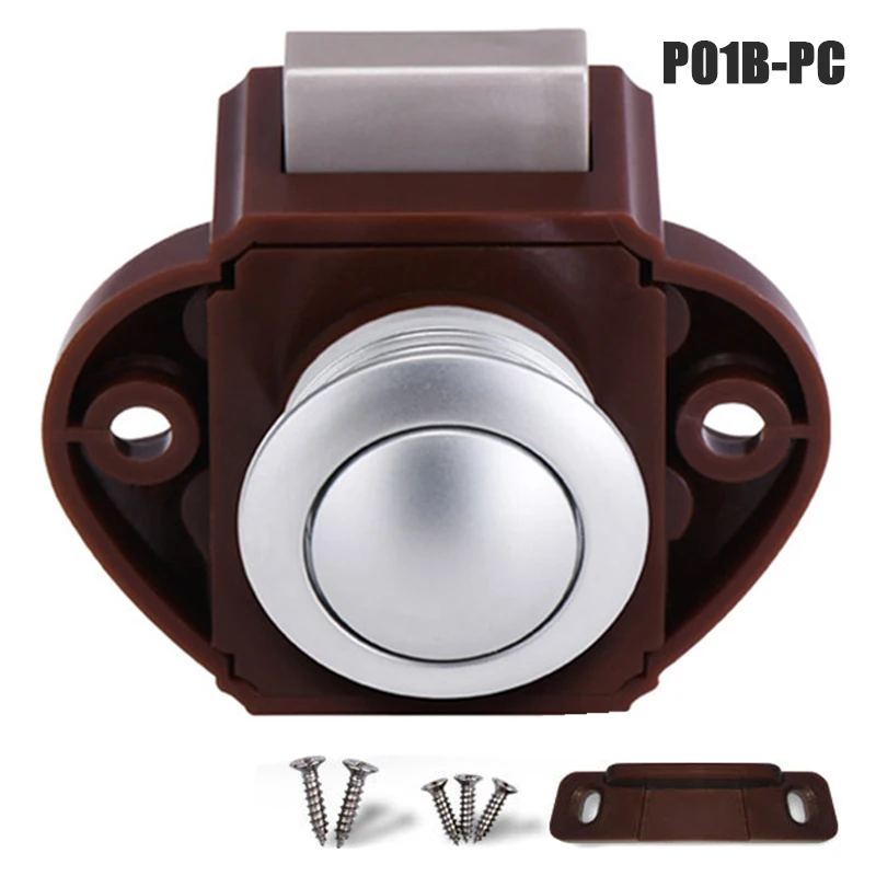 p01b-pc Кнопка защелки дверные ручки для шкафа замок защелки для RV мебель для дома@ LS - Цвет: p01b-pc