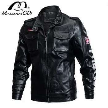 

Jackets For Men 2020 Spring New Tactical PU Leather Jacket Military Bomber Jacket Coats Army Pilot Jacket Motorcycle Coats