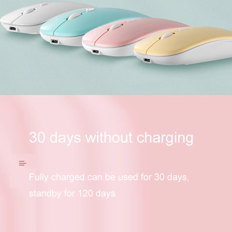 Rechargeable Wireless Bluetooth 5.0 Mouse For iPad Xiaomi Huawei Tablet 2.4G USB Silent Slim Computer Laptop Mice With Mousepad