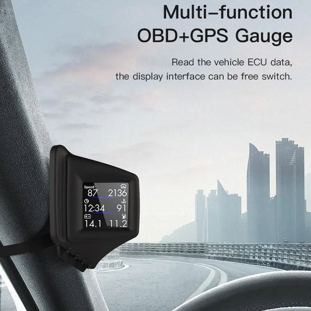 OBD2 GPS HUD Дисплей на лобовом стекле Спидометр км/ч бортовой компьютер расход масла