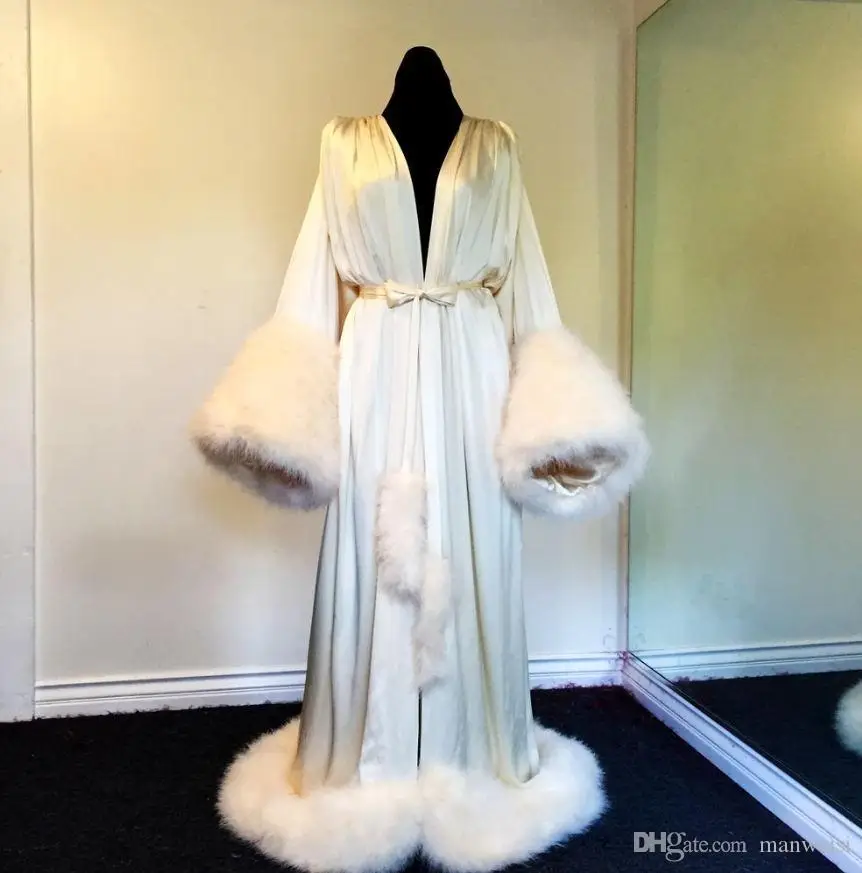 women-winter-robe-nightgown-bathrobe-pajamas-sleepwear-with-fur-train-long-sleeve-jackets-wedding-bridesmaid-shawel (1)