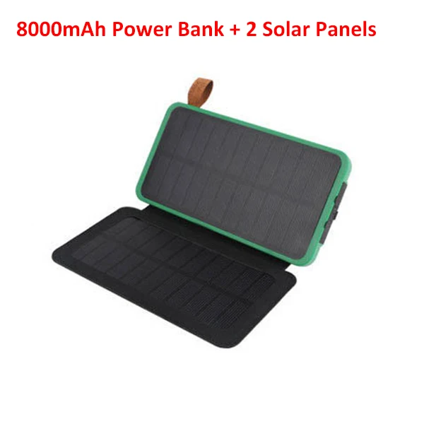 portátil dobrável banco de energia solar bateria externa powerbank carregador de telefone com sos led acampamento luz poverbank