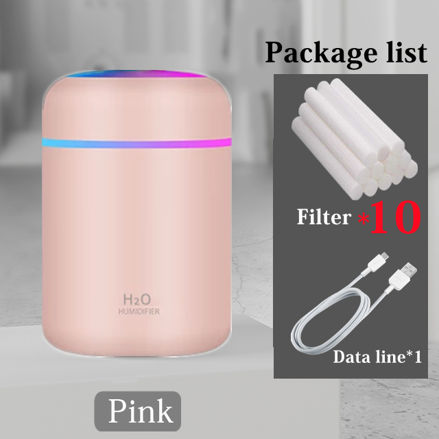 300ml Electric Air Humidifier Aroma Oil Diffuser USB Cool Mist Sprayer with Colorful Night Light for Home Car