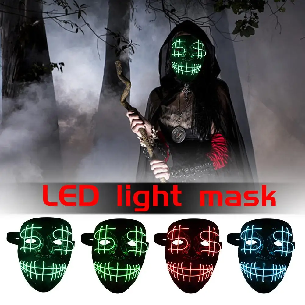 

Halloween Mask LED Maske Light Up Party Mask LED Cold Light Mask Luminous Mask for Halloween Costume Parties Masquerade Carnival