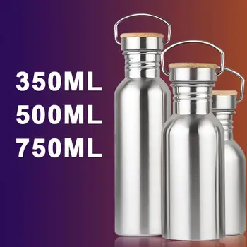 

Sport Bottle Durable Practical Stainless Steel Silver Camping Hiking Cycling Drinking Cup Mountaineering Travel
