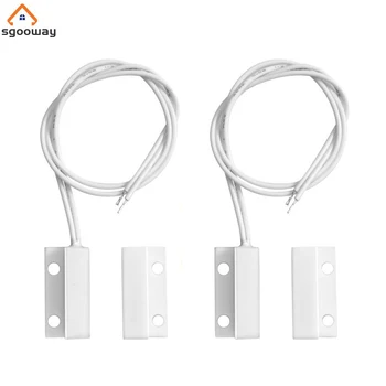 Sgooway-Sensor de ventana y puerta con cable, interruptor magnético, NC normalmente cerrado, para nuestro sistema de alarma de seguridad para el hogar