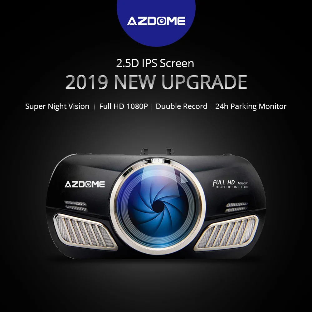 Автомобильный видеорегистратор AZDOME M11, 24 H, камера с монитором парковки, мини камера 1080 P, видеорегистратор с двумя объективами, поддержка ночного видения, gps, оригинальная камера заднего вида