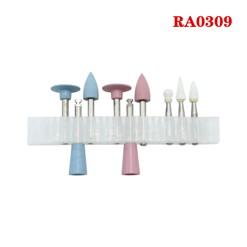 

9pcs/set Dental Silicone Grinding Heads Teeth Polisher for Low-speed Machine Polishing Dental Tool Composite Polishing Kit