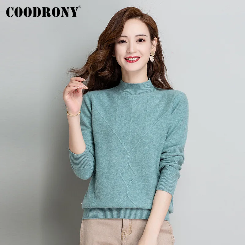 COODRONY Brand 2020 Autumn Winter Warm Merino Wool Female Jumper Streetwear Elegant Basic Slim Pullover Sweaters Women W1180