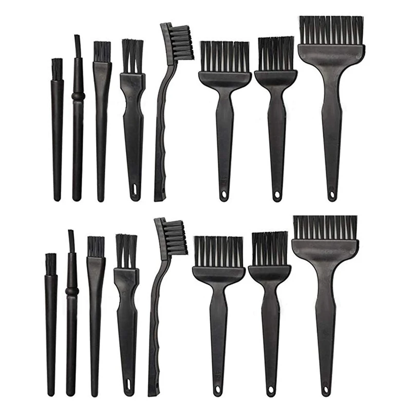 16 Portable Plastic Handle Anti Static Brushes Small Spaces Cleaning Brushes Computer Keyboard Cleaning Brush Kit Black sponge paint roller Paint Tools