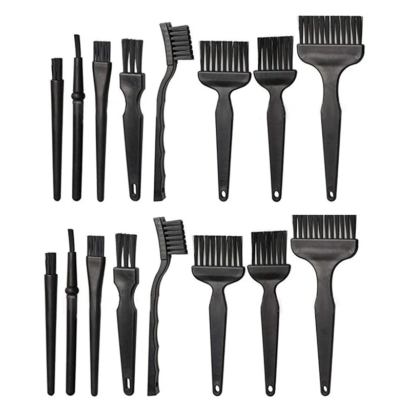 16 Portable Plastic Handle Anti Static Brushes Small Spaces Cleaning Brushes Computer Keyboard Cleaning Brush Kit Black sponge paint roller