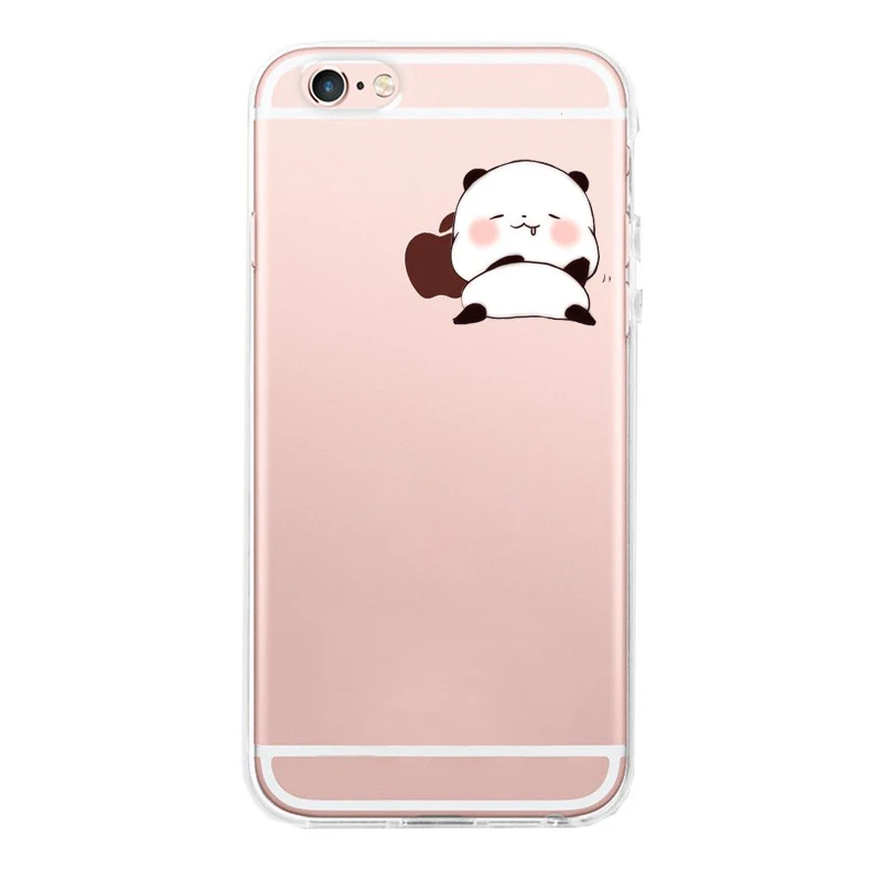 Забавный чехол с логотипом Apple Panda бамбуковый Ctue Fundas для iPhone 7 6 S 8 PLUS X XS XR Max 5s