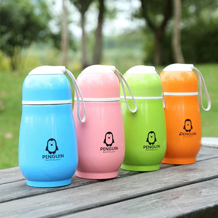 Penguin Cup Portable Child Water Bottles Creative Advertising Stainless Steel Double Layer Thermos | Дом и сад
