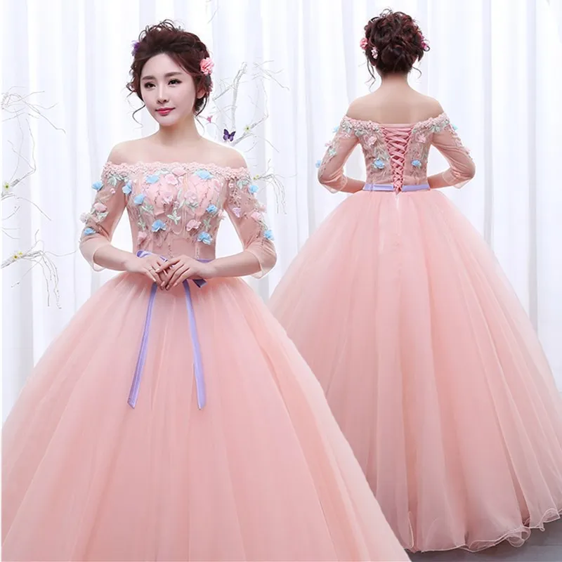 Vestidos Quinceanera 15 Anos бальные Платья пышные платья новое платье для выпускного вечера с аппликацией для вечерние платья с v-образным вырезом Vestido 0008