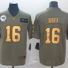 Стилизованный, Los Angel Jared Goff, Eric, Todd garley II, Aaron Donald, Nick Foles Elite для мужчин rams Jersey Olive/Gold