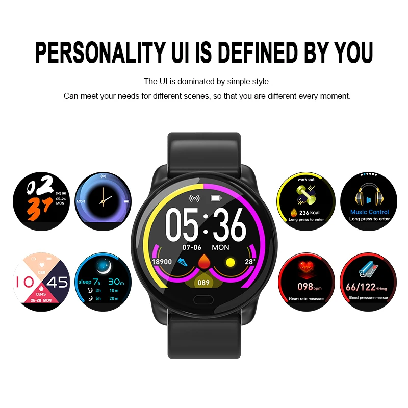 

2019 NEW K9 Smart Watch 1.3inch Full Touch Pedomete Smart Bracelet Heart Rate Monitor Wristband Bluetooth IP68 Waterproof Watch