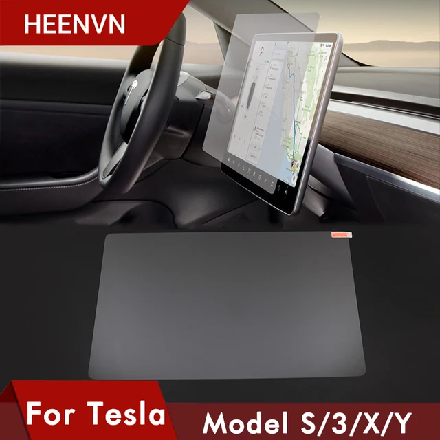 Heenvn واقي شاشة السيارة ، زجاج مقسّى لـ Tesla موديل 3 Y S X 2021 ، ملحق ، تحكم مركزي بشاشة تعمل باللمس
