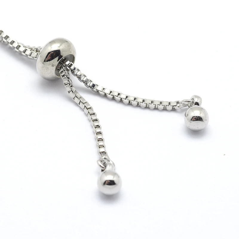 10pcs Adjustable Brass Slider Chain Accessories for Jewelry DIY Charm Bracelet Making 130mm